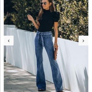 Special A from Vici paperbag flare jeans sz 5 NWT